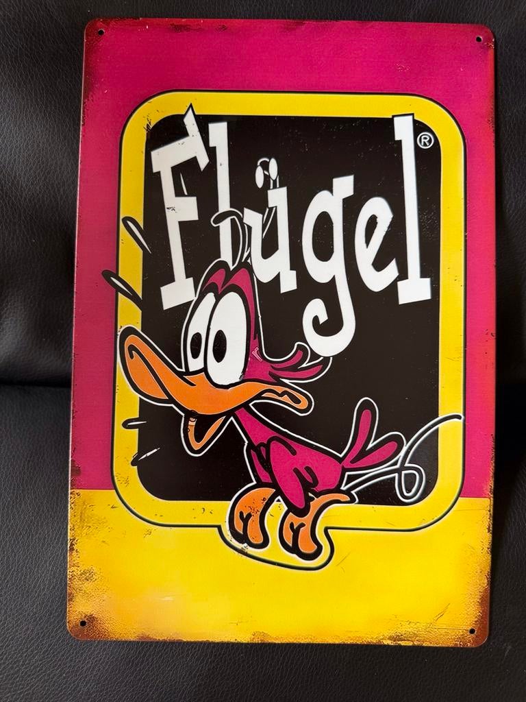 Flügel Reclamebord - Decoratief Metalen Bord 30 bij 20, Verzamelen, Merken en Reclamevoorwerpen, Ophalen of Verzenden, Gebruikt