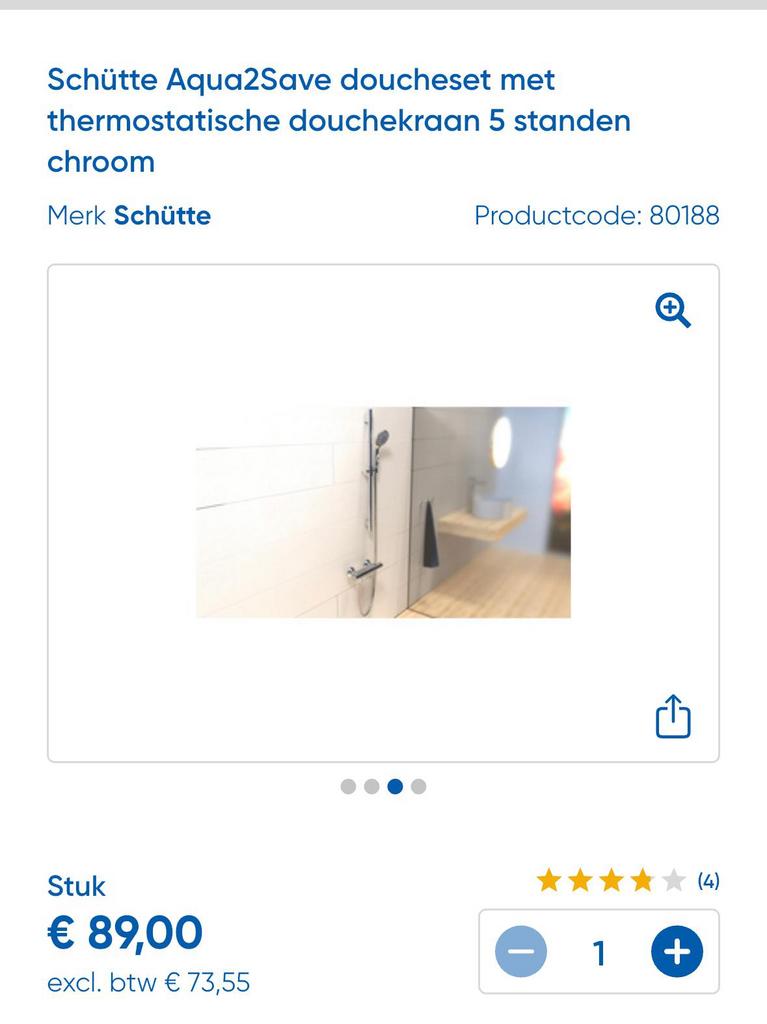 Complete doucheset – zilver – nieuw in verpakking, Ophalen of Verzenden, Nieuw, Chroom, Douche