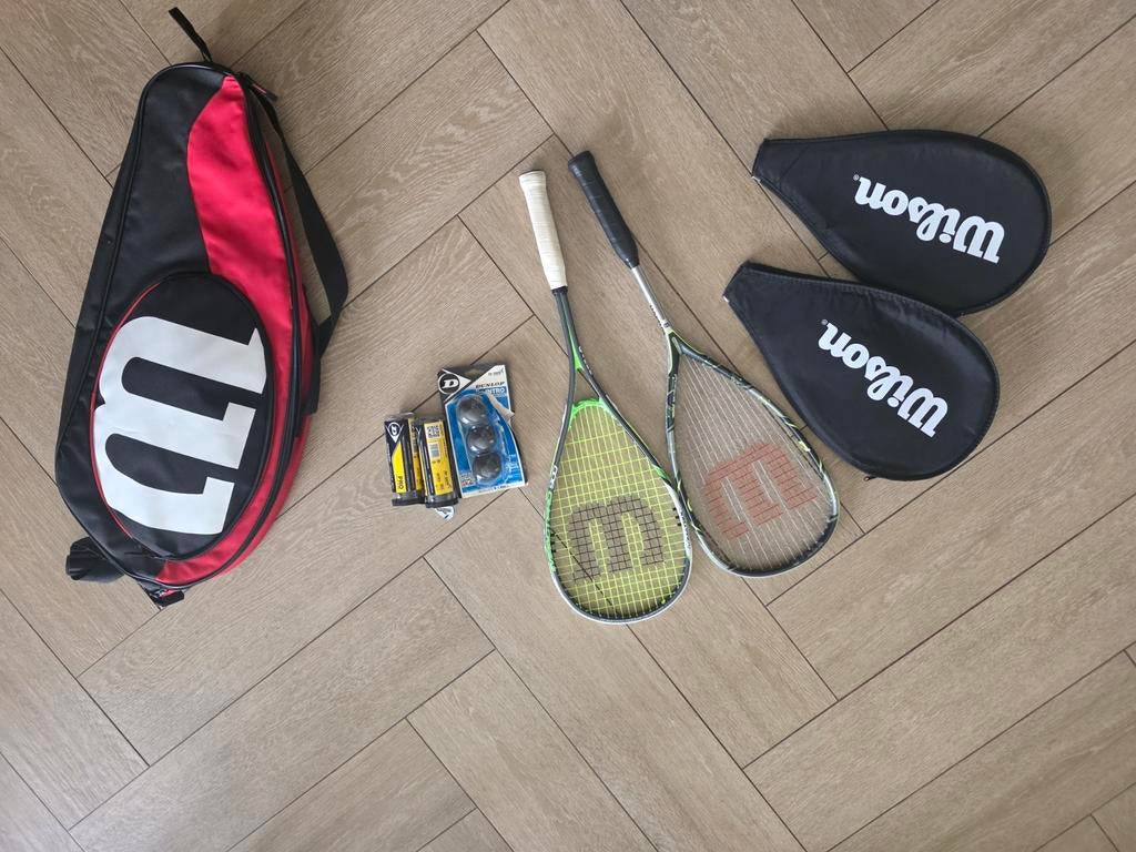 Complete Squashset: Wilson + Dunlop, Ophalen, Gebruikt