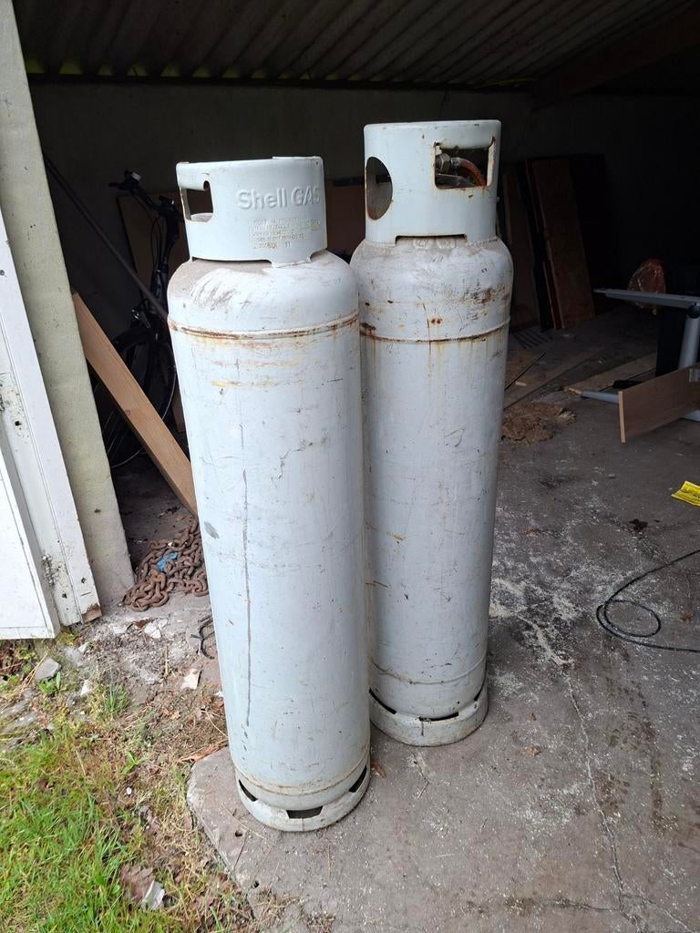 2x  Gasflessen 80 liter - Goed bod, Ophalen of Verzenden, Gebruikt