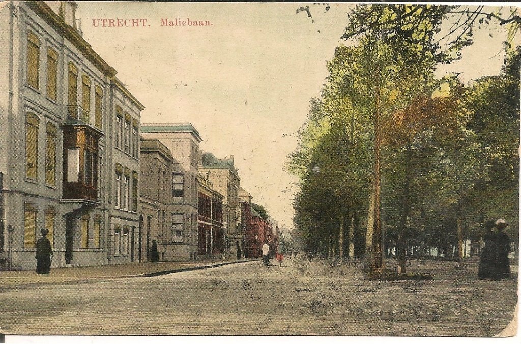Oude ansichtkaart Utrecht Maliebaan, Ophalen of Verzenden, Voor 1920, Gelopen, Utrecht
