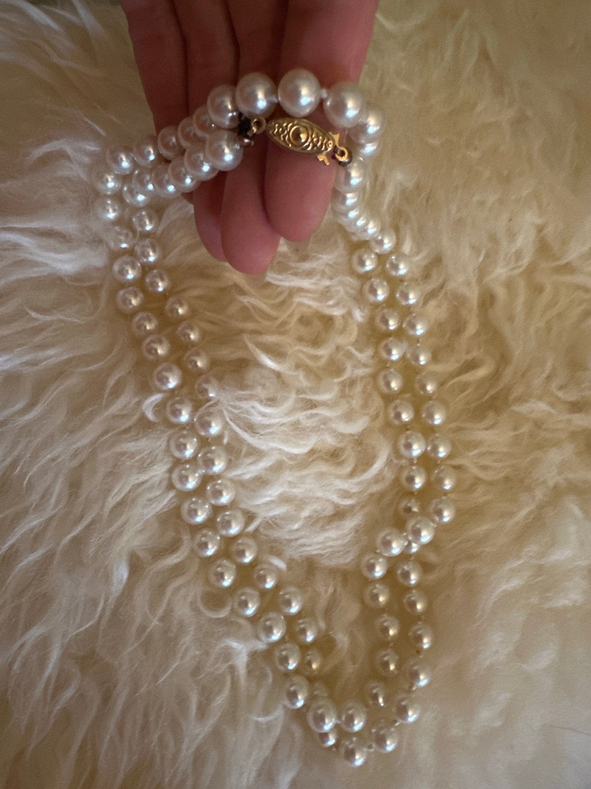 Elegante Parelketting met Gouden Sluiting, Sieraden, Tassen en Uiterlijk, Kettingen, Ophalen of Verzenden, Zo goed als nieuw, Wit