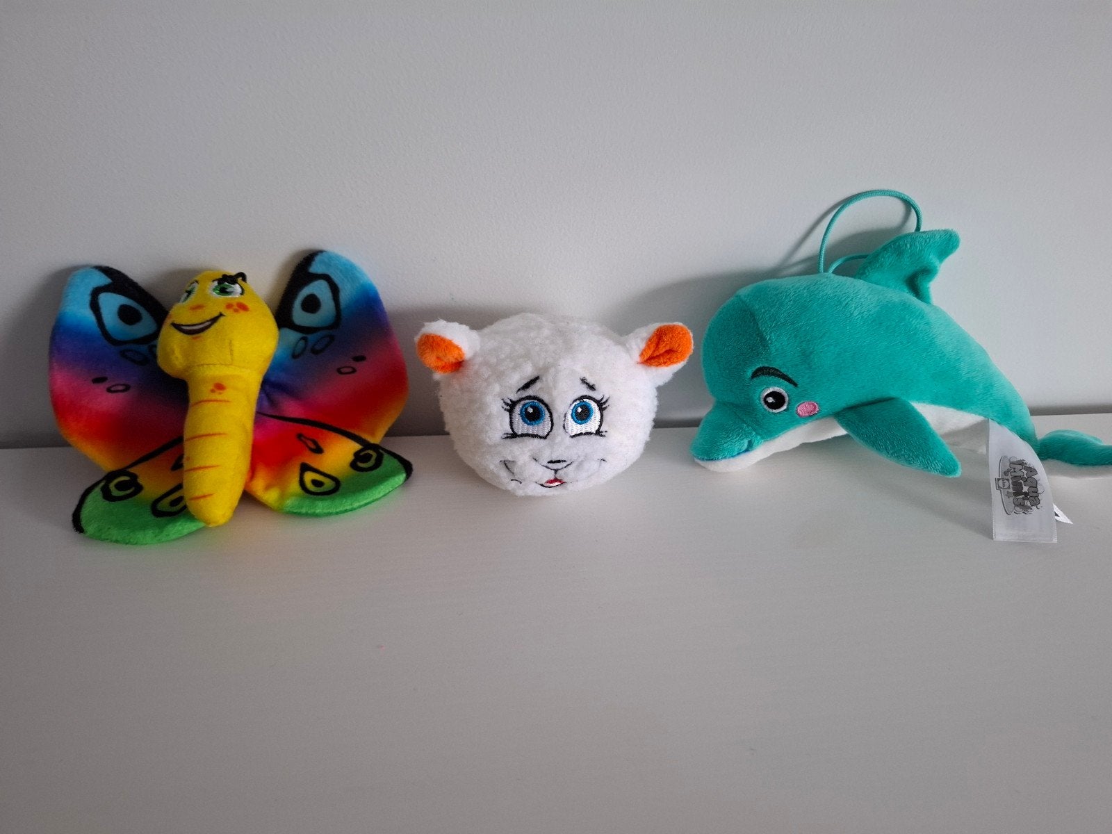 Lidl minis knuffels plusche ,vlinder,dolfijn,schap, Ophalen of Verzenden, Zo goed als nieuw, Overige typen
