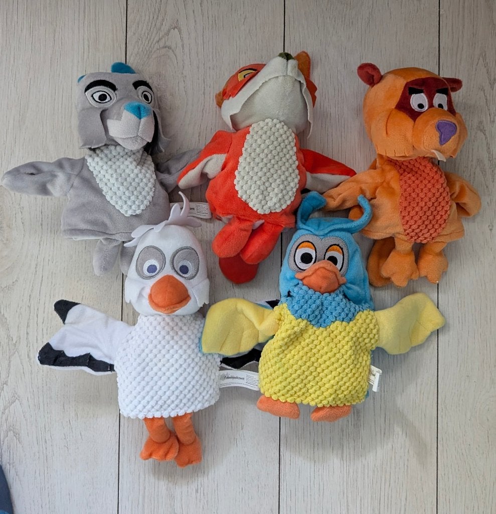 fabeltjeskrant handpoppen met poppenkast, Overige merken, Overige karakters, Overige typen, Ophalen of Verzenden