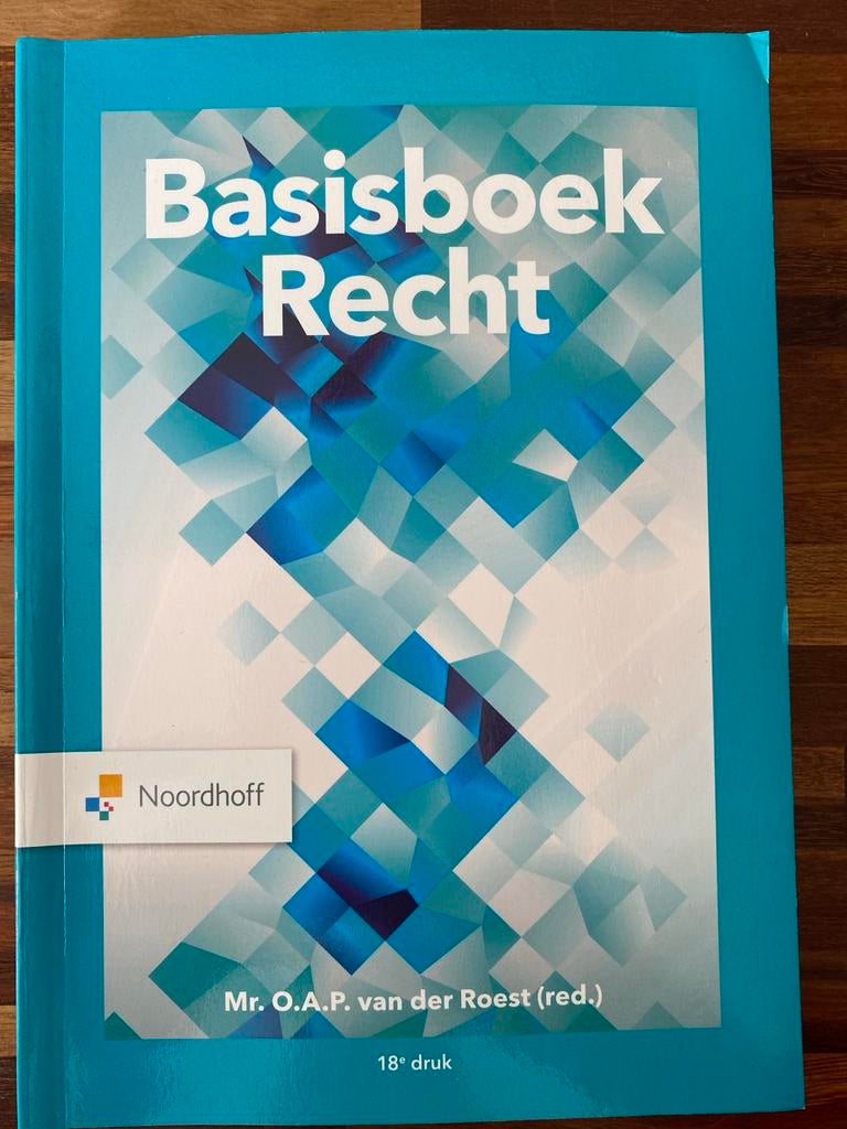 Basisboek Recht - 18e druk - Mr. O.A.P. van der Roest, Ophalen of Verzenden, Gamma, Gelezen, HBO