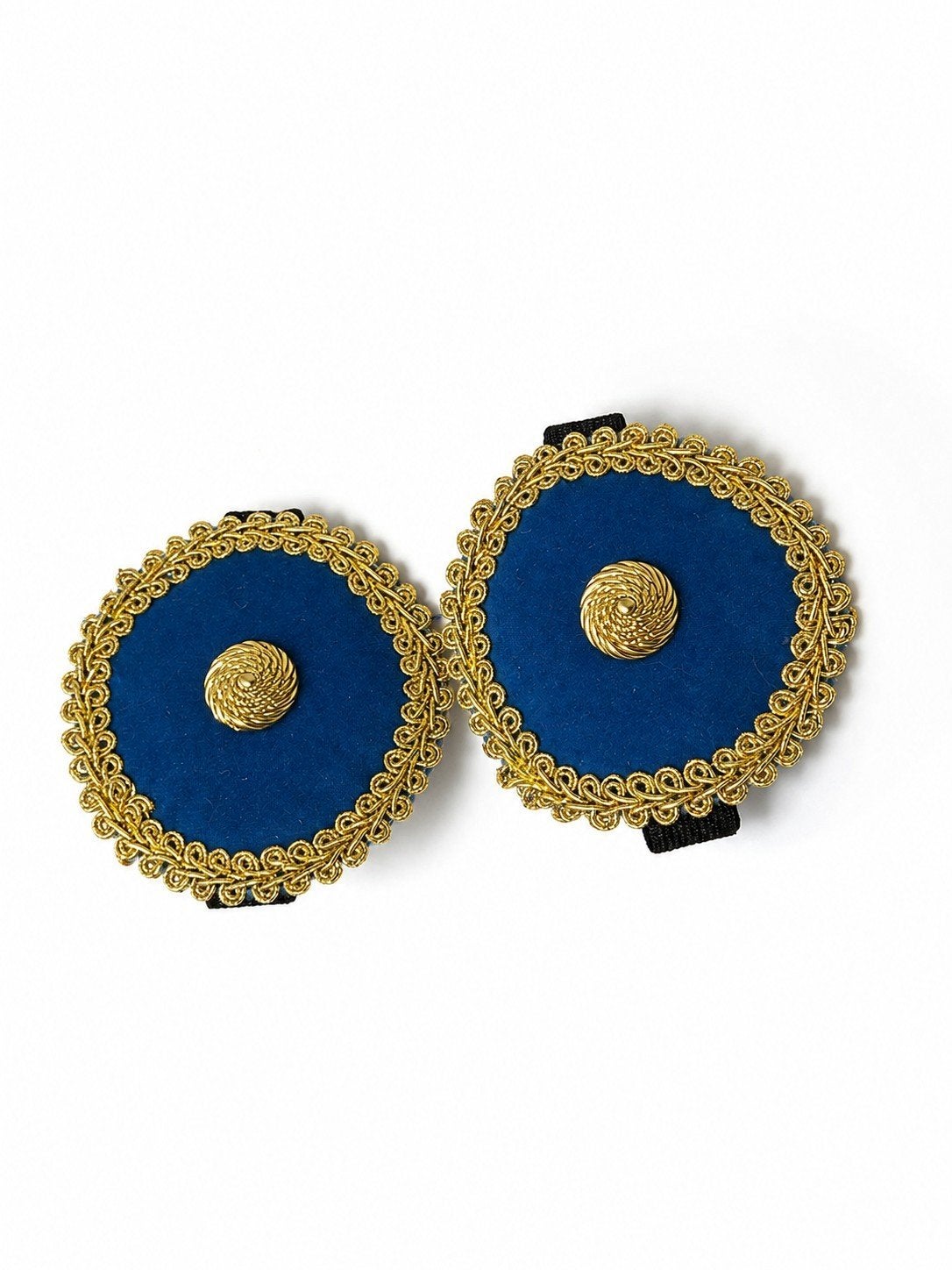 Schoengespen blauw met goudkleurige details, Ophalen of Verzenden, Zo goed als nieuw