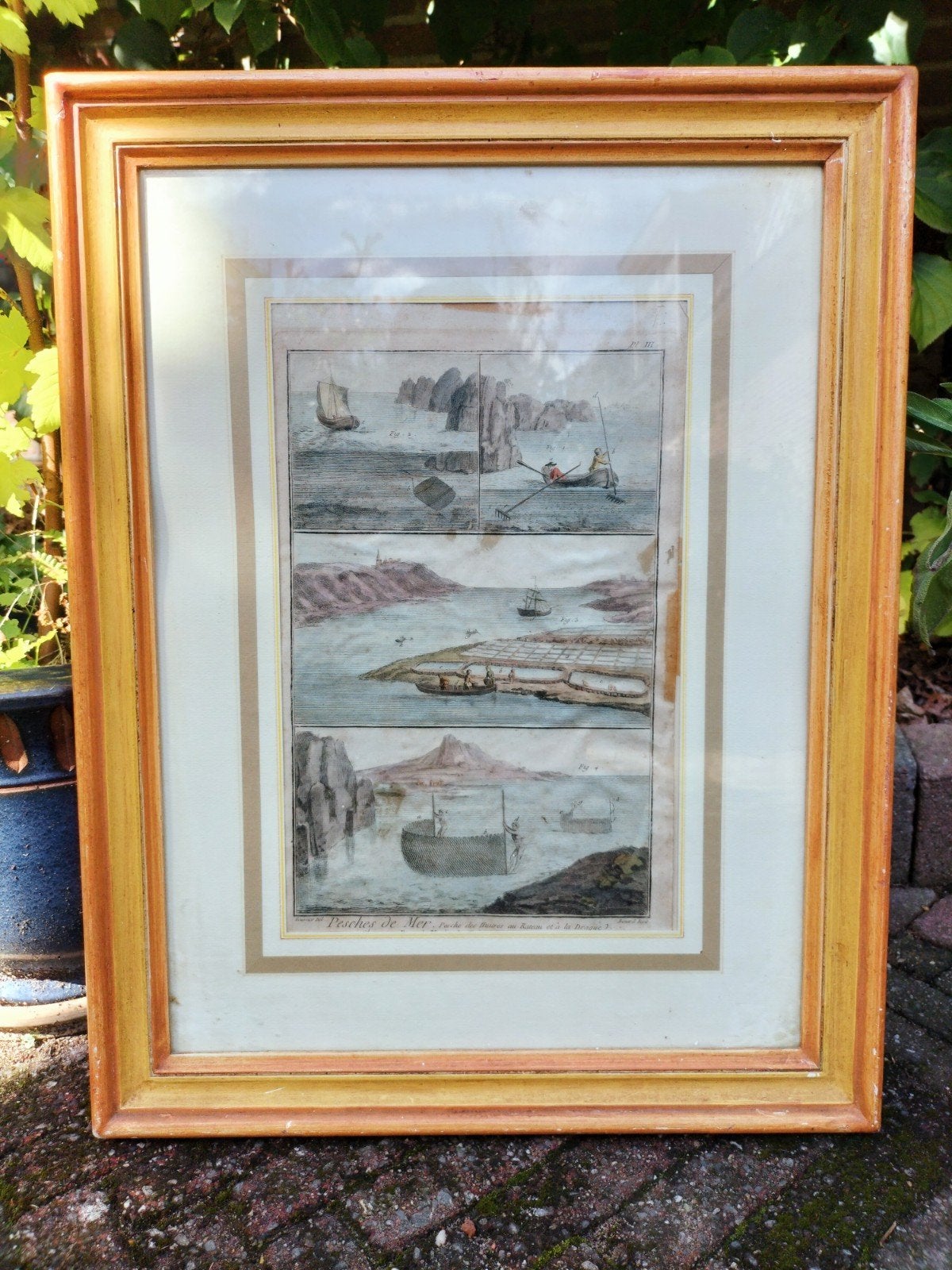 Antieke prent ingelijst, Antiek en Kunst, Ophalen