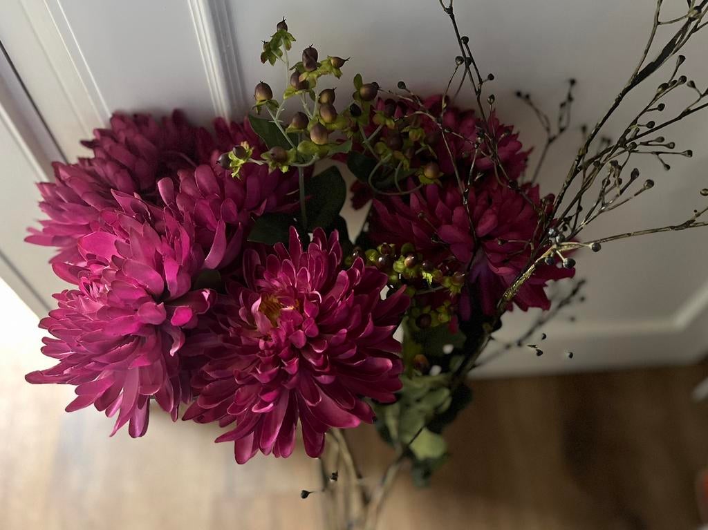 Mooie bos kunstbloemen, Ophalen, Zo goed als nieuw, Kunstbloem, Roze