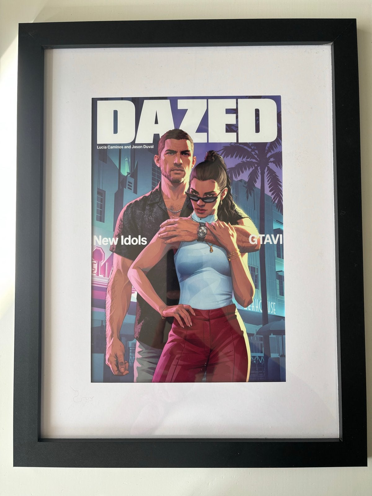 Dazed GTA VI foto print Inclusief lijst (30x40), Antiek en Kunst, Ophalen of Verzenden, Print, Print/reproductie, Ingelijst