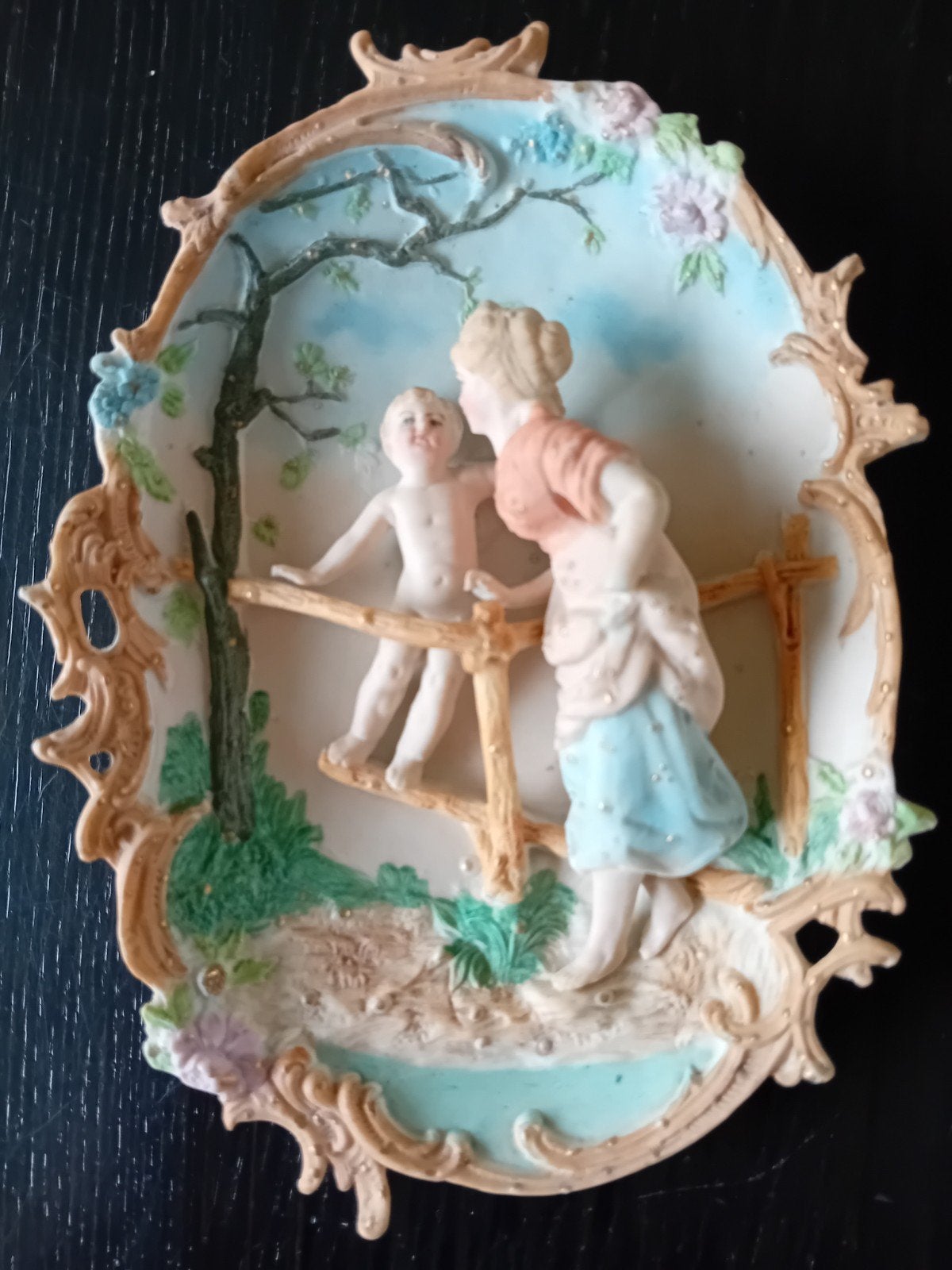 VINTAGE WANDDECORATIE, MOEDER MET KIND, Ophalen of Verzenden
