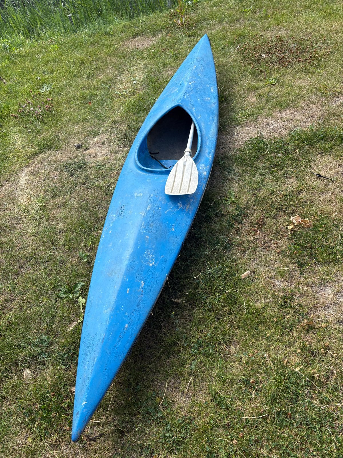Blauwe kinder kano met peddel, Watersport en Boten, Kano's, Ophalen, Gebruikt, Eén persoon, Met peddels