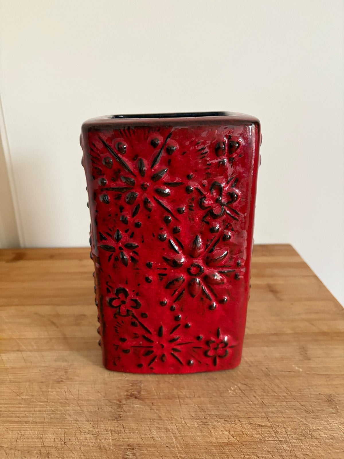 Scheurich Europa Kosmos Vaas Rood - Model 263-21 Mid Century, Ophalen