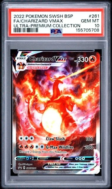 PSA 10 Charizard VMAX SWSH BSP #261 Ultra-Premium Collection, Hobby en Vrije tijd, Verzamelkaartspellen | Pokémon, Ophalen of Verzenden