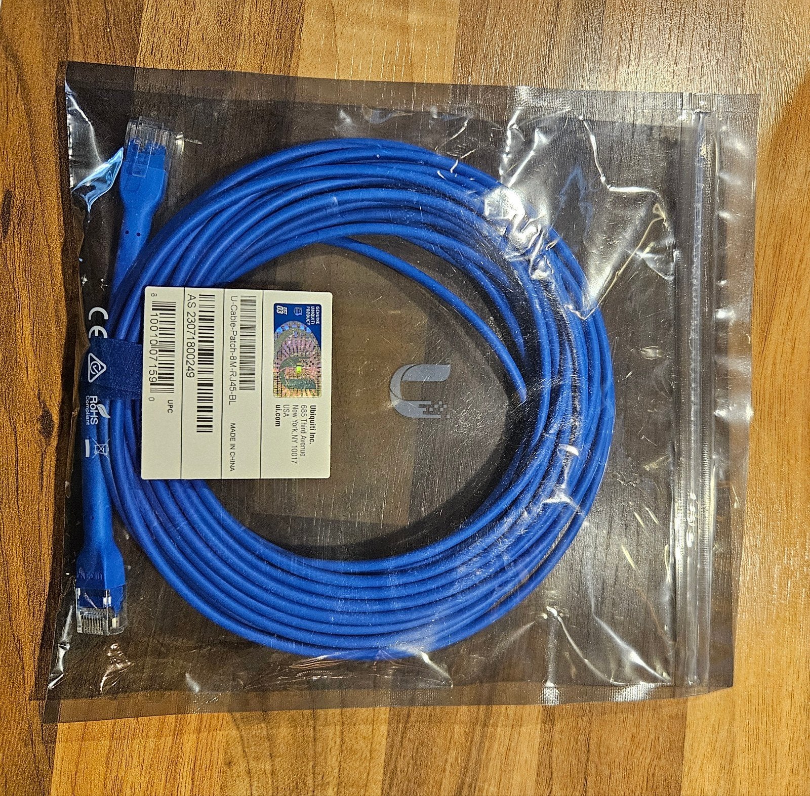 Ubiquiti U-Cable-Patch-8M-RJ45-BL Ethernetkabel 8m, Computers en Software, Ophalen of Verzenden