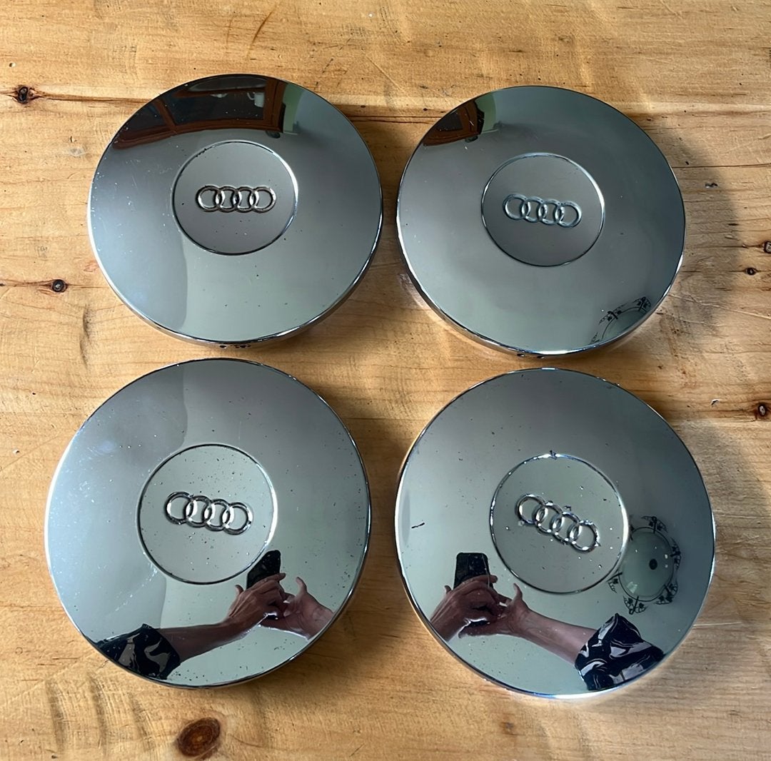 Klassieke chroom Aero Audi naafdoppen - Set van 4, Ophalen of Verzenden, Gebruikt