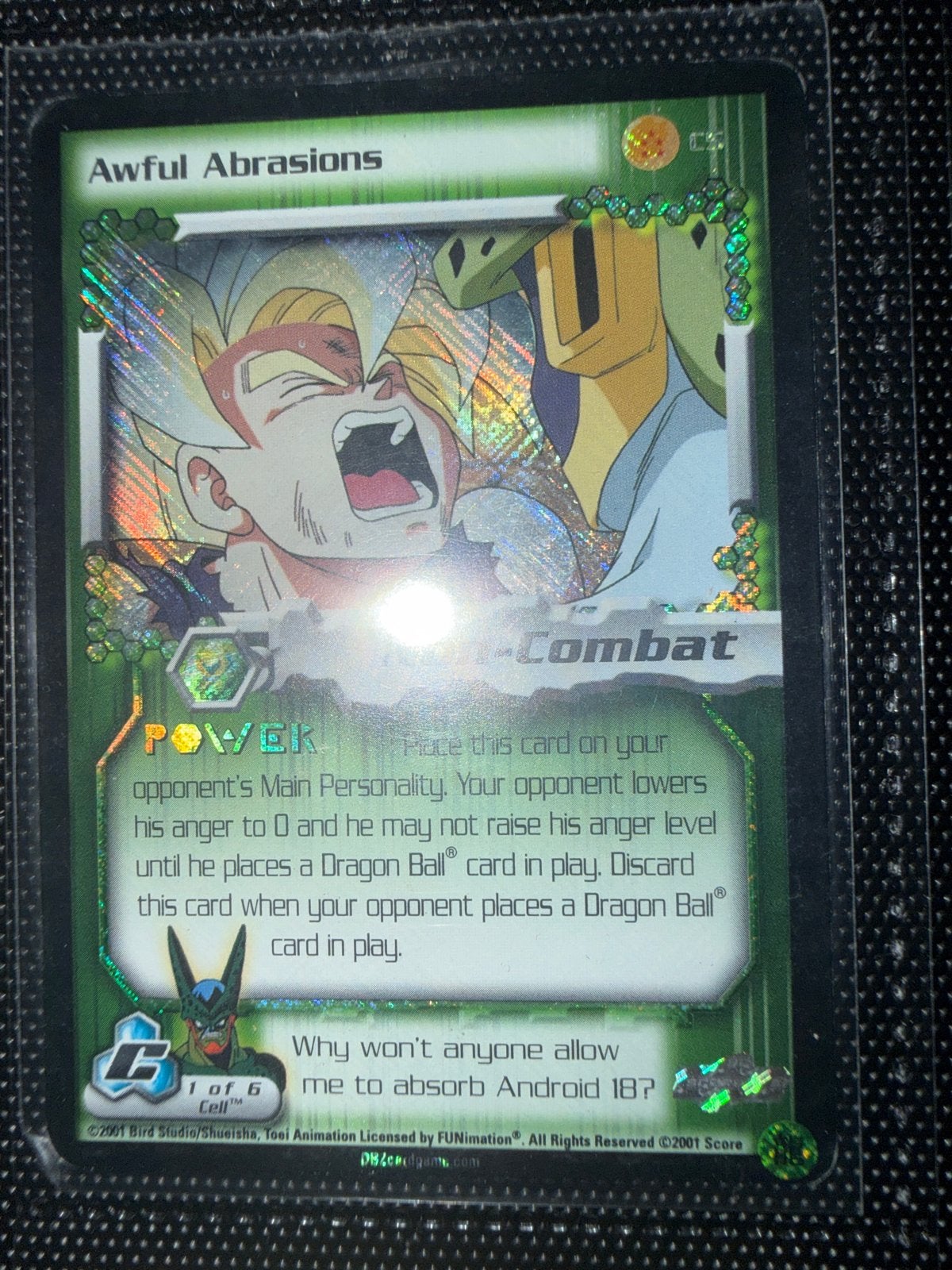 Dragon Ball Z TCG: Awful Abrasions (Foil) - Zeldzame Kaart, Ophalen of Verzenden, Zo goed als nieuw, Losse kaart, Foil