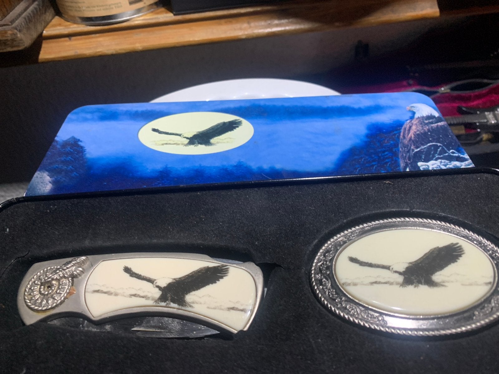 Adelaar zakmes en riemgesp set in geschenkdoos, Verzamelen, Ophalen of Verzenden, Nieuw