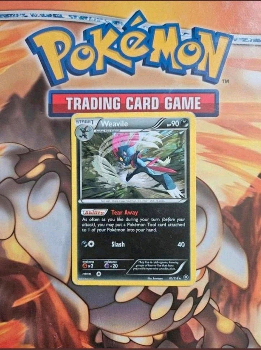 Weavile 61/114 rare XY Steam Siege pokemon kaart, Ophalen of Verzenden, Gebruikt, Losse kaart