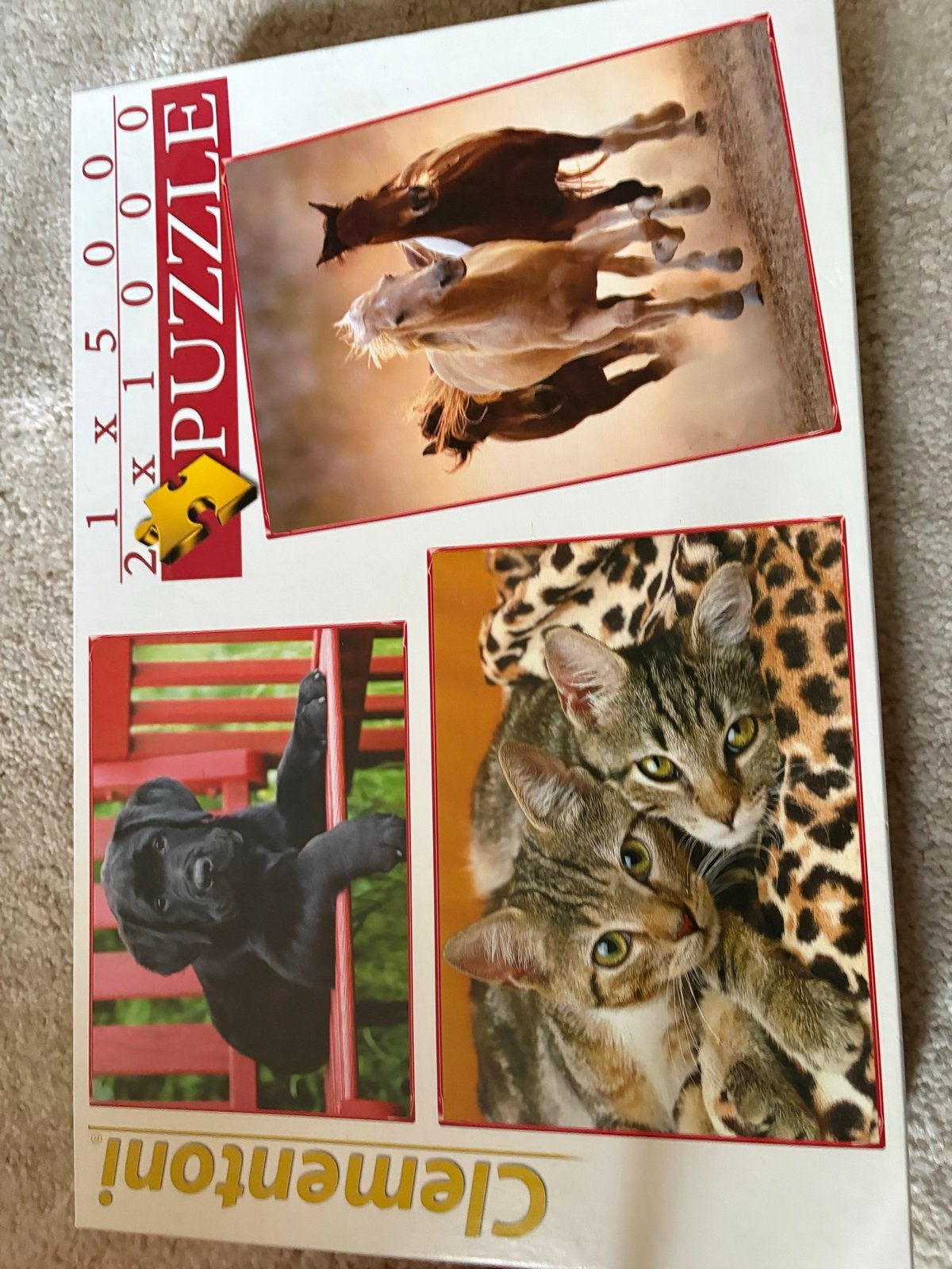 Clementoni puzzel set: 2x 1000 stukjes, 1x 500 stukjes, Ophalen of Verzenden, 500 t/m 1500 stukjes, Zo goed als nieuw, Legpuzzel