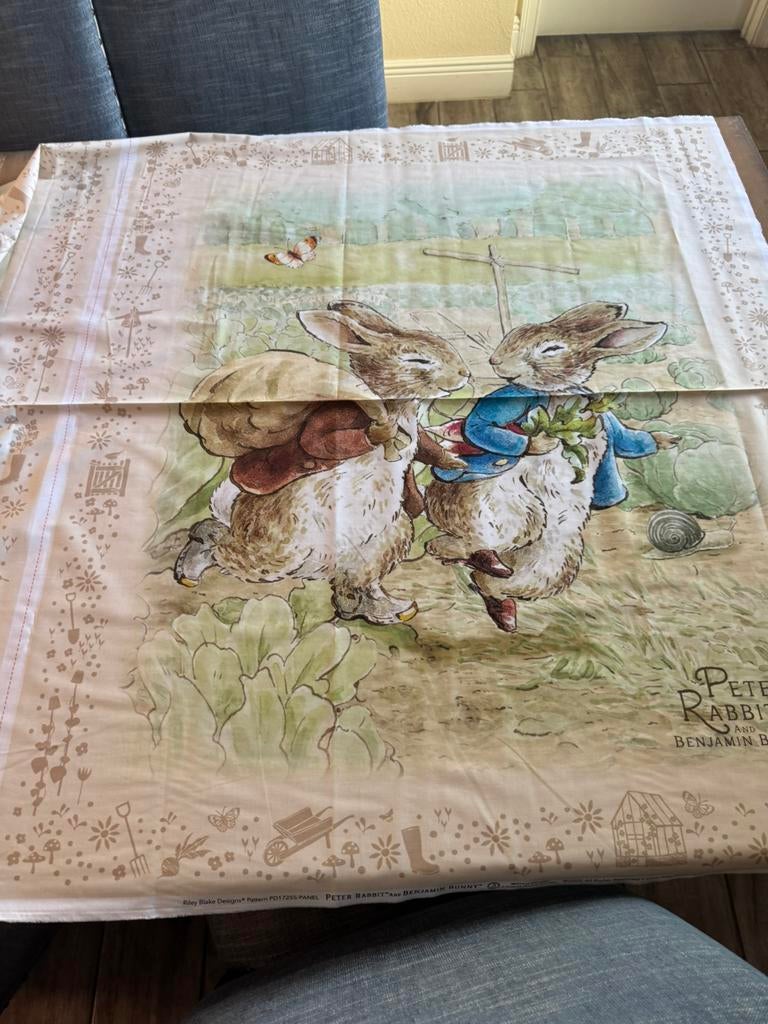 Quilt panel peter rabbit, Hobby en Vrije tijd, Stoffen en Lappen, Nieuw, Ophalen of Verzenden, 30 tot 120 cm, Katoen