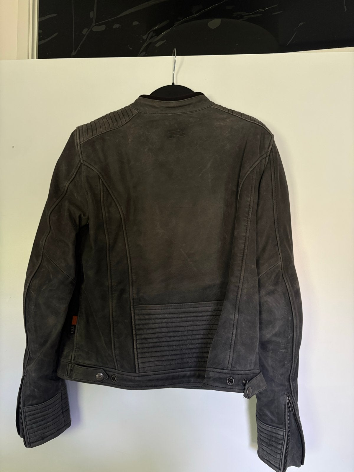 Dames leren motorjas - Maat 44-46, Ophalen, Gedragen, Maat 46/48 (XL) of groter, Grijs