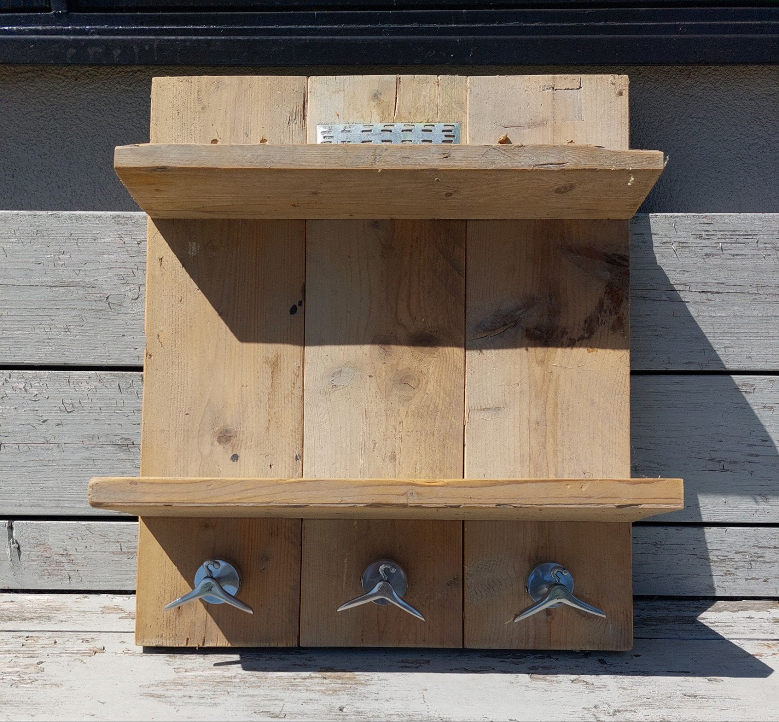 Wandrek van steigerhout met Riviera Maison haken, Huis en Inrichting, Woonaccessoires | Kapstokken, Ophalen, Gebruikt, Overige typen