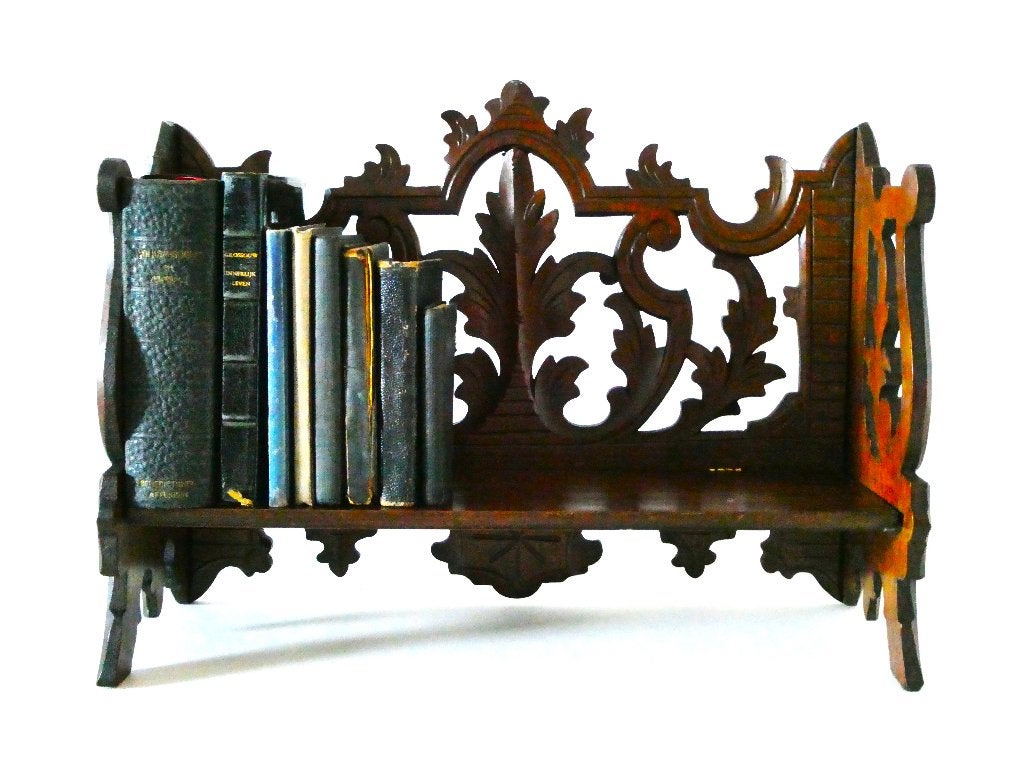 Uniek Zwarte Woud Black Forest boekenplank standaard kast, Antiek en Kunst, Kunst | Beelden en Houtsnijwerken, Houtsnijwerk, Ophalen of Verzenden