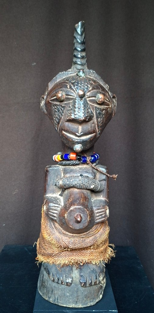 SONGYE KRACHTFIGUURTJE, Hout, Bruin, Afrika, Handgemaakt