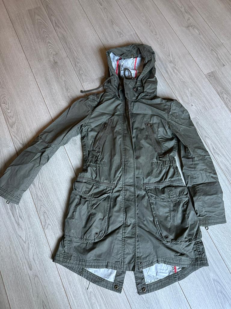 H&M parka jas groen maat XS, Verzenden, Gedragen, Maat 34 (XS) of kleiner, Groen
