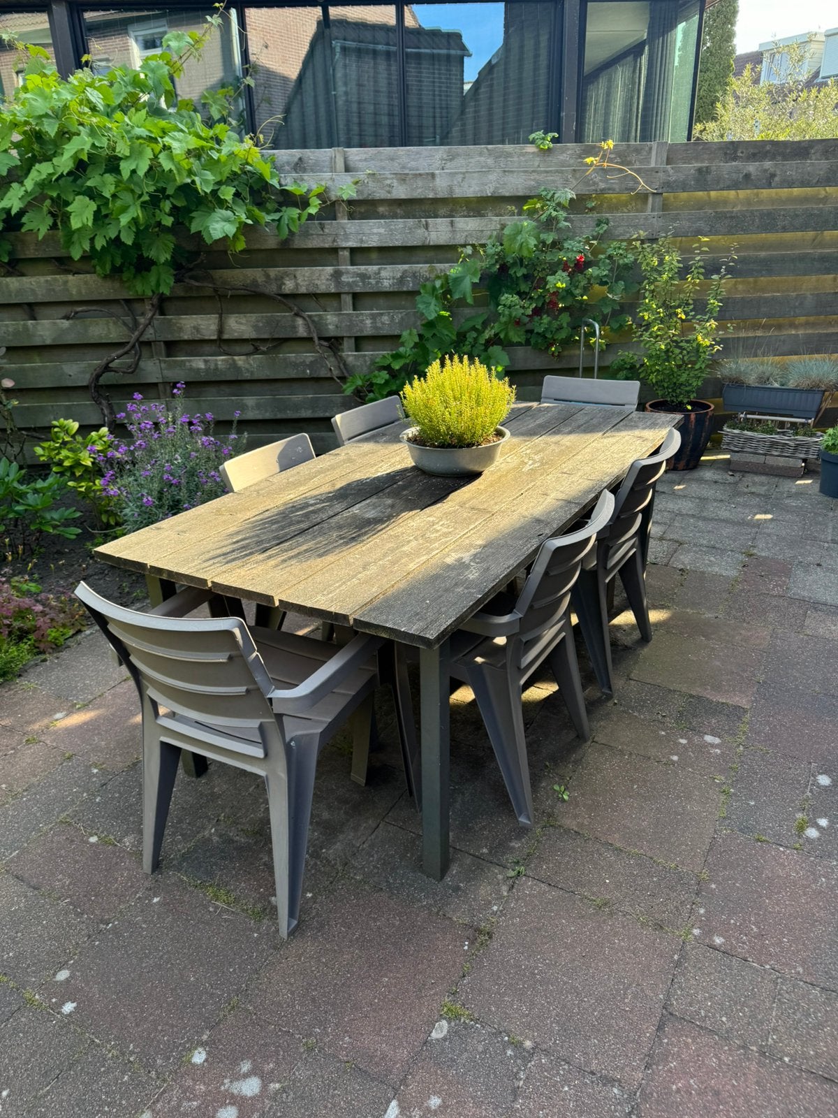 Tuintafel, Tuin en Terras, Ophalen of Verzenden, Zo goed als nieuw, Rechthoekig, Rvs