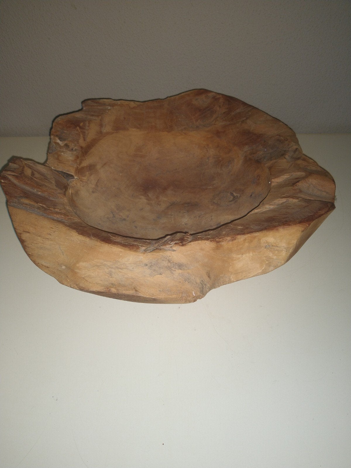 Decoratieve Teakhouten Schaal - Natuurlijke Vorm, Antiek en Kunst, Antiek | Schalen, Ophalen