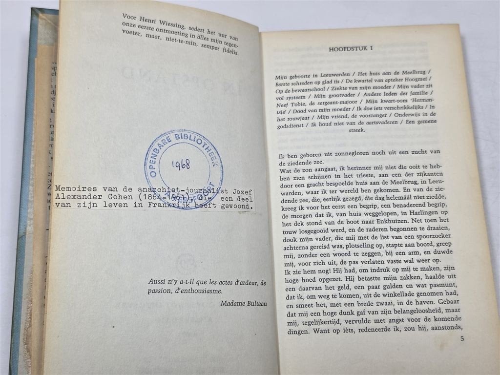 In Opstand — Roman Alexander Cohen Stoa Reeks 1967, Boeken, Ophalen of Verzenden, Gelezen