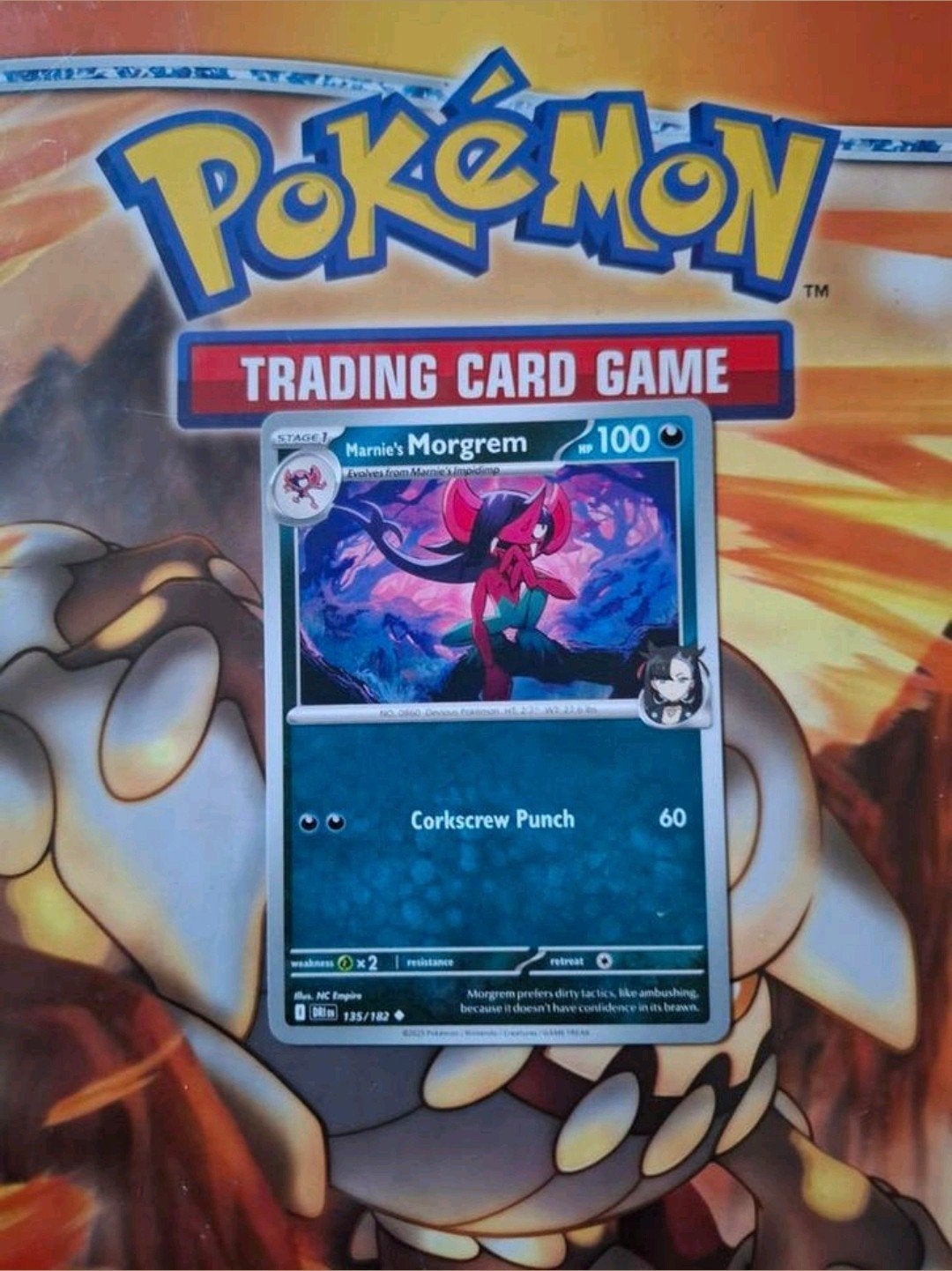 Marnie's Morgrem 135/182 Destined Rivals pokemon kaart nm-m, Ophalen of Verzenden, Zo goed als nieuw, Losse kaart