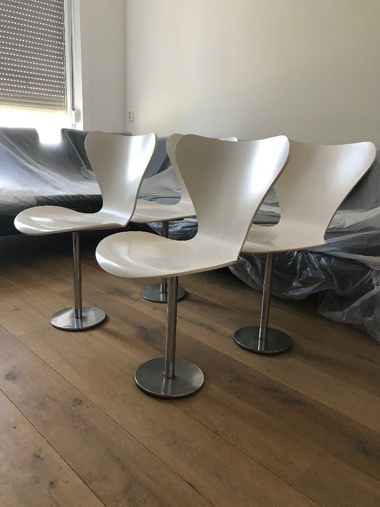 4 Fritz Hansen Arne Jacobsen design vaste fixed stoel kruk, Ophalen, Gebruikt, Nvt, Eén