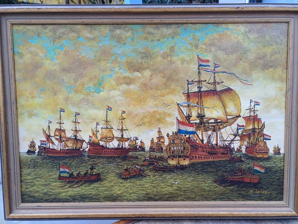 VOC schilderij, 7 Provinciën, Antiek en Kunst, Kunst | Schilderijen | Klassiek, Ophalen of Verzenden