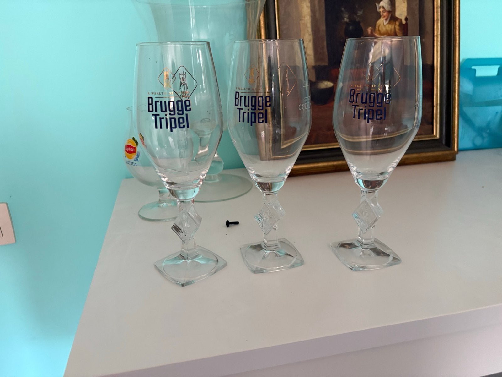 Bierglazen collectie: Duvel, Tripel Karmeliet, Cornet en mee, Verzamelen, Ophalen, Nieuw, Bierglas