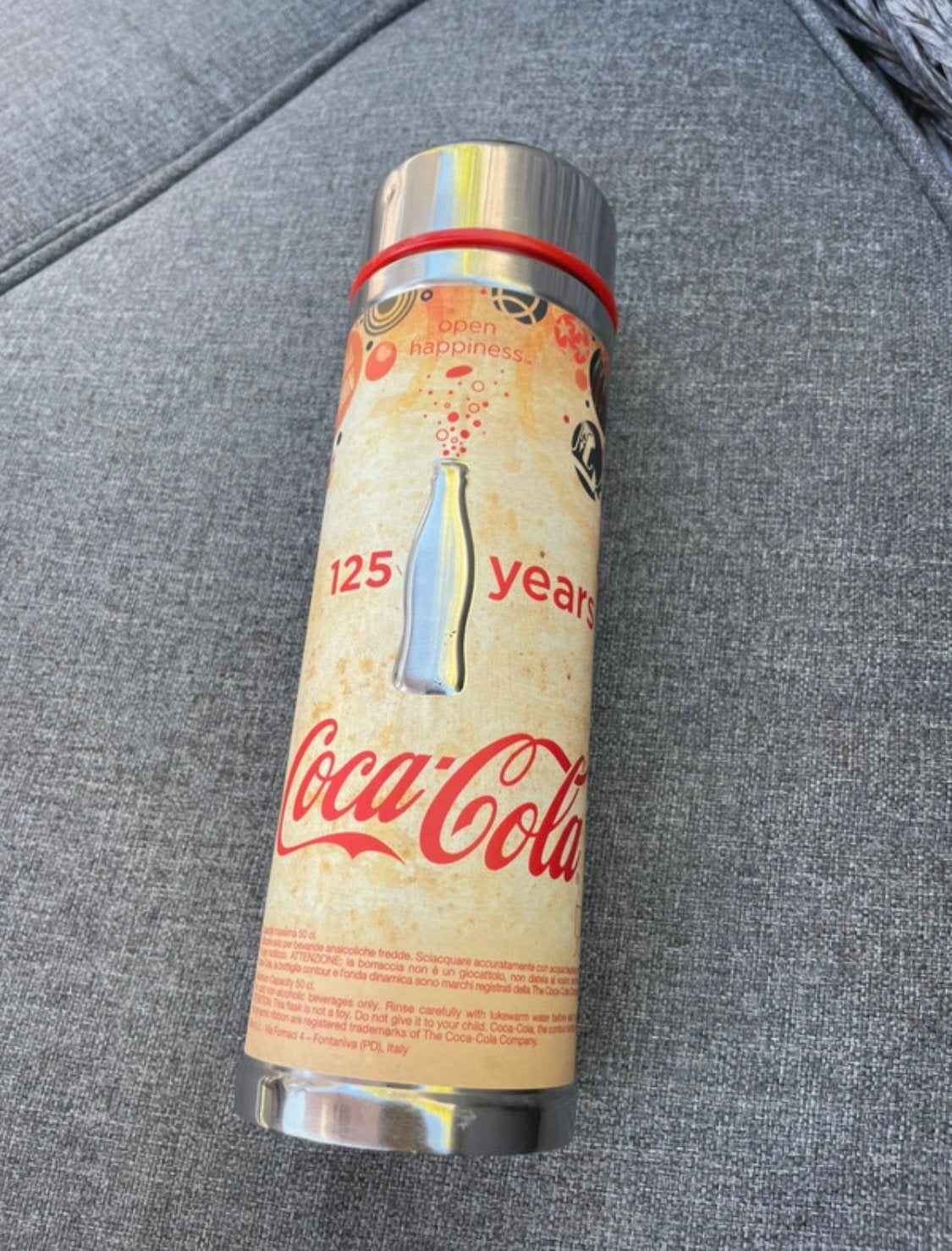 Coca-Cola metalen fles / beker van 50 cl 125 years jaar 2011, Overige typen, Ophalen of Verzenden, Overige merken