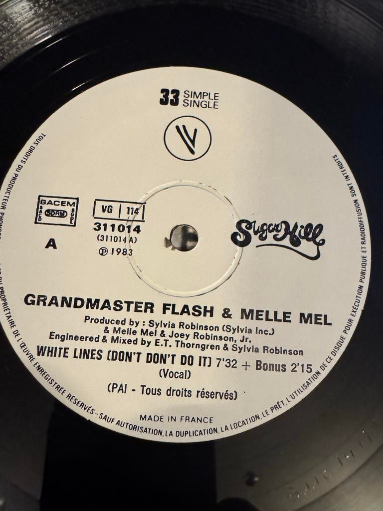 Grandmaster Flash & Melle Mel - White Lines (12 inch vinyl), Cd's en Dvd's, Vinyl | Hiphop en Rap, Gebruikt, Verzenden, 12 inch