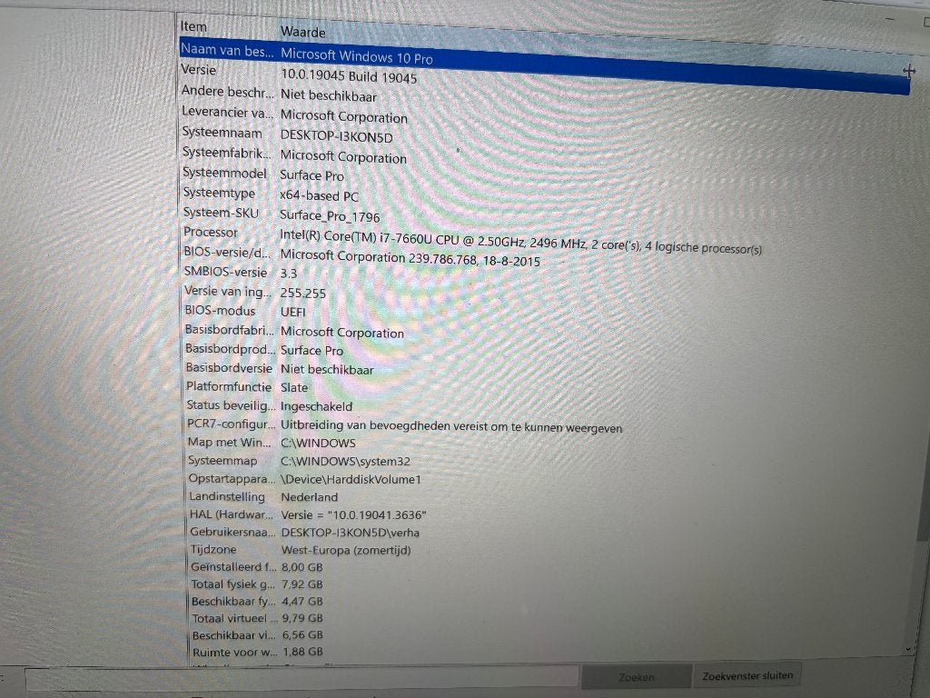 Surface pro 5  i7 8gb 256gb, Computers en Software, 256 GB, 2 tot 3 Ghz, Qwerty, 8 GB