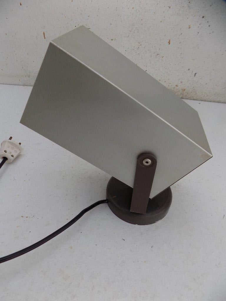 Lamp Spot verlichting metaal jaren 70 vintage grijs zwart, Ophalen of Verzenden, Gebruikt, Metaal