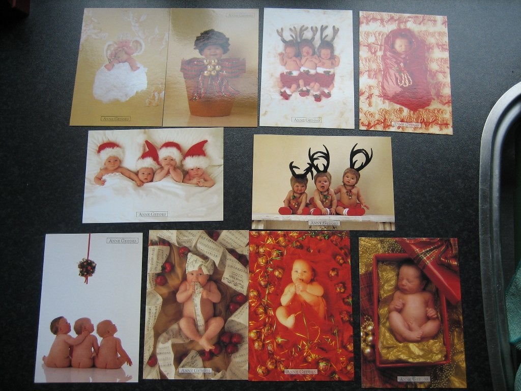 ANNE GEDDES 10 kaarten kerstsfeer 1999, Verzamelen, Ophalen of Verzenden, 1980 tot heden, Kinderen