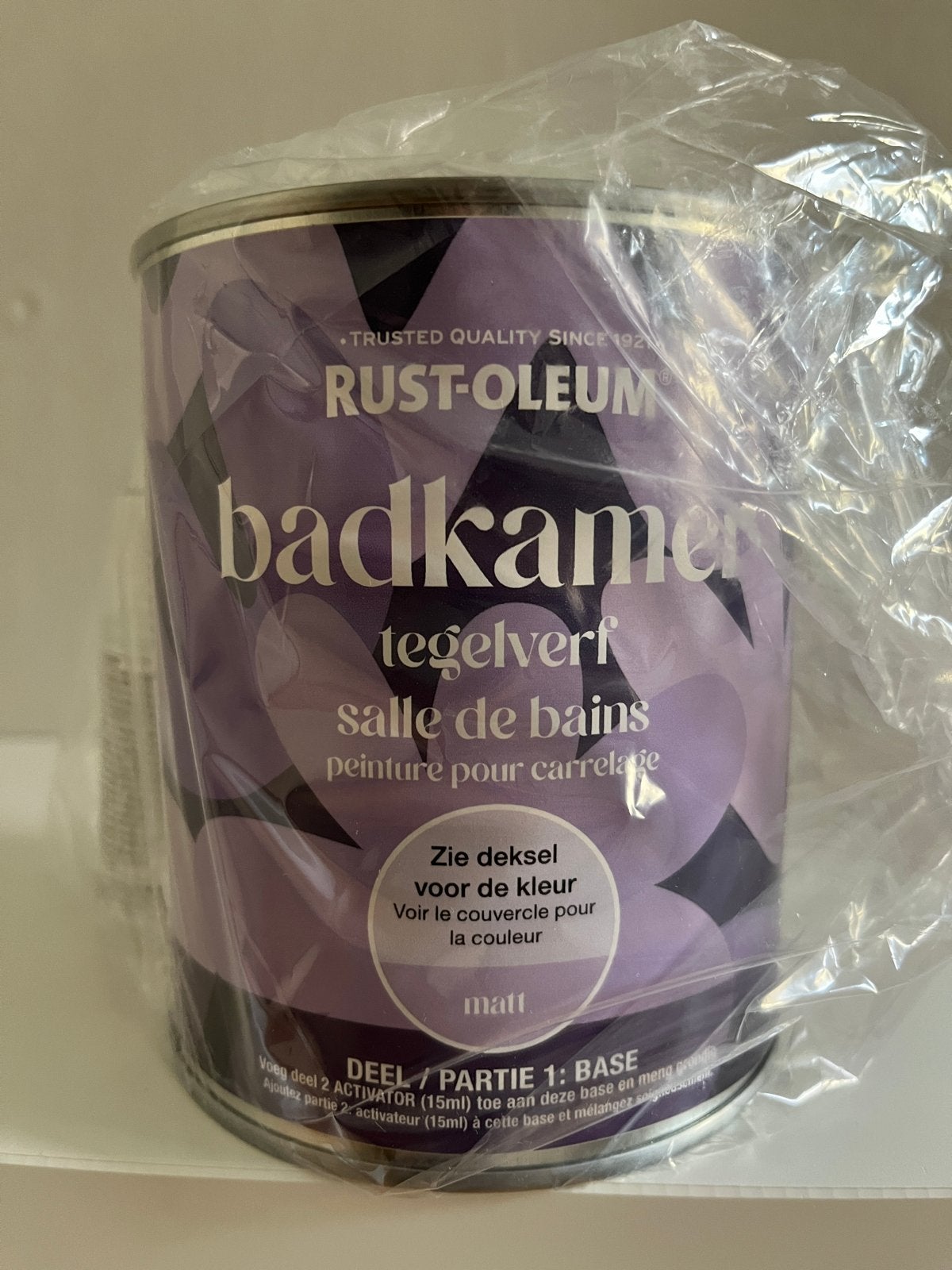 Rust-oleum Badkamer Tegelverf Matt - Jute 750ml, Doe-het-zelf en Verbouw, Paars, Nieuw, Ophalen of Verzenden, Verf