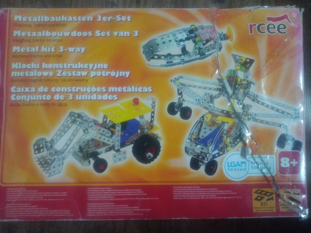 Rcee Metaalbouwdoos Set van 3 - Vliegtuig, Tractor, Jetski, Ophalen, Gebruikt, Overige merken