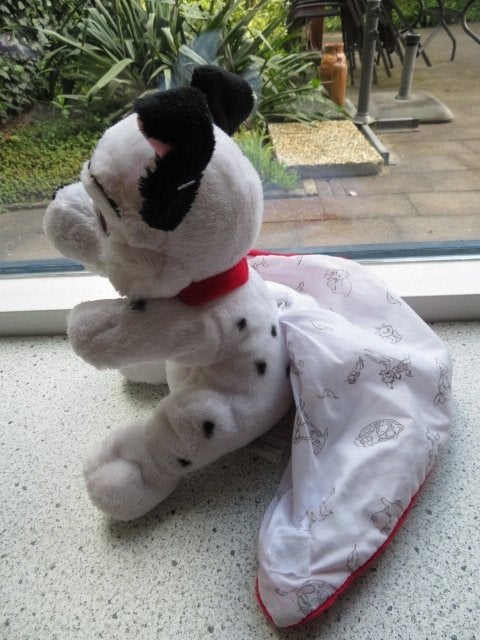 Dalmatier Disney hond met knuffeldekentje merk Nicotoy, Disney, Zo goed als nieuw, Middelgroot (20 tot 80 cm), Met label