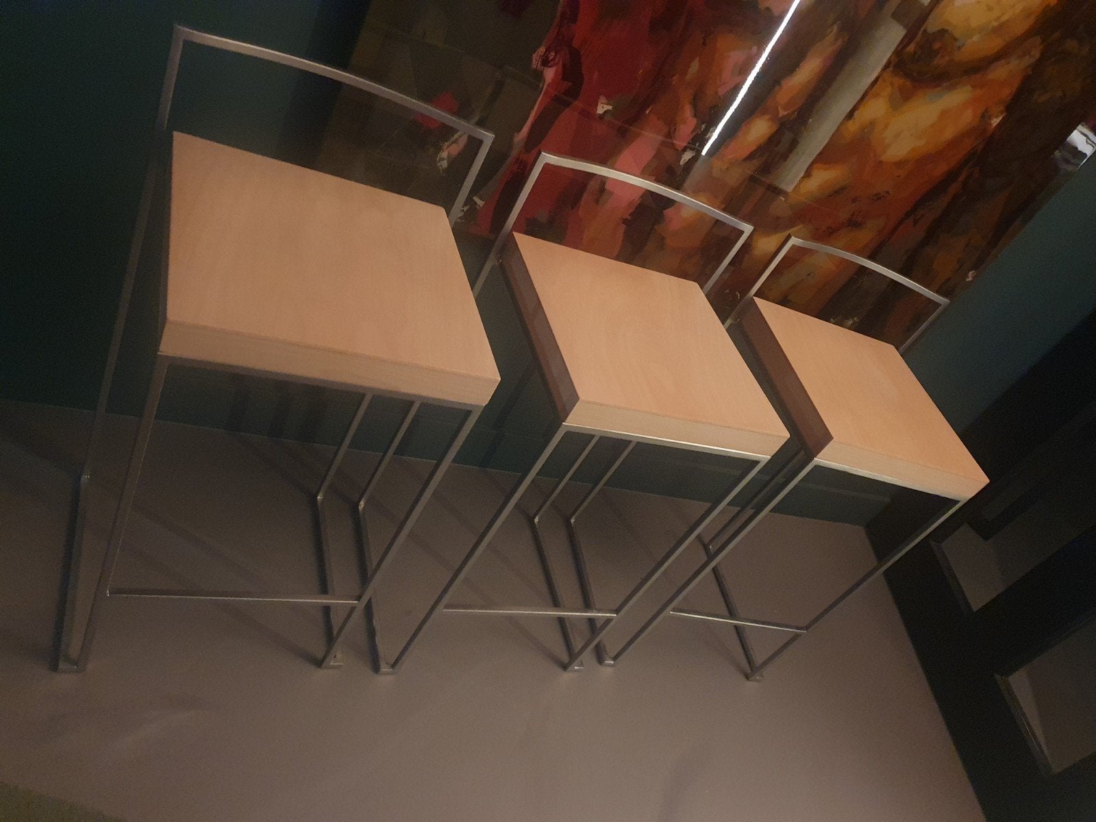 ***Lapalma Cubo design barkrukken (beukenhout/walnut&LEDER)*, Ophalen, 5 krukken of meer, Met voetsteun, 60 tot 90 cm