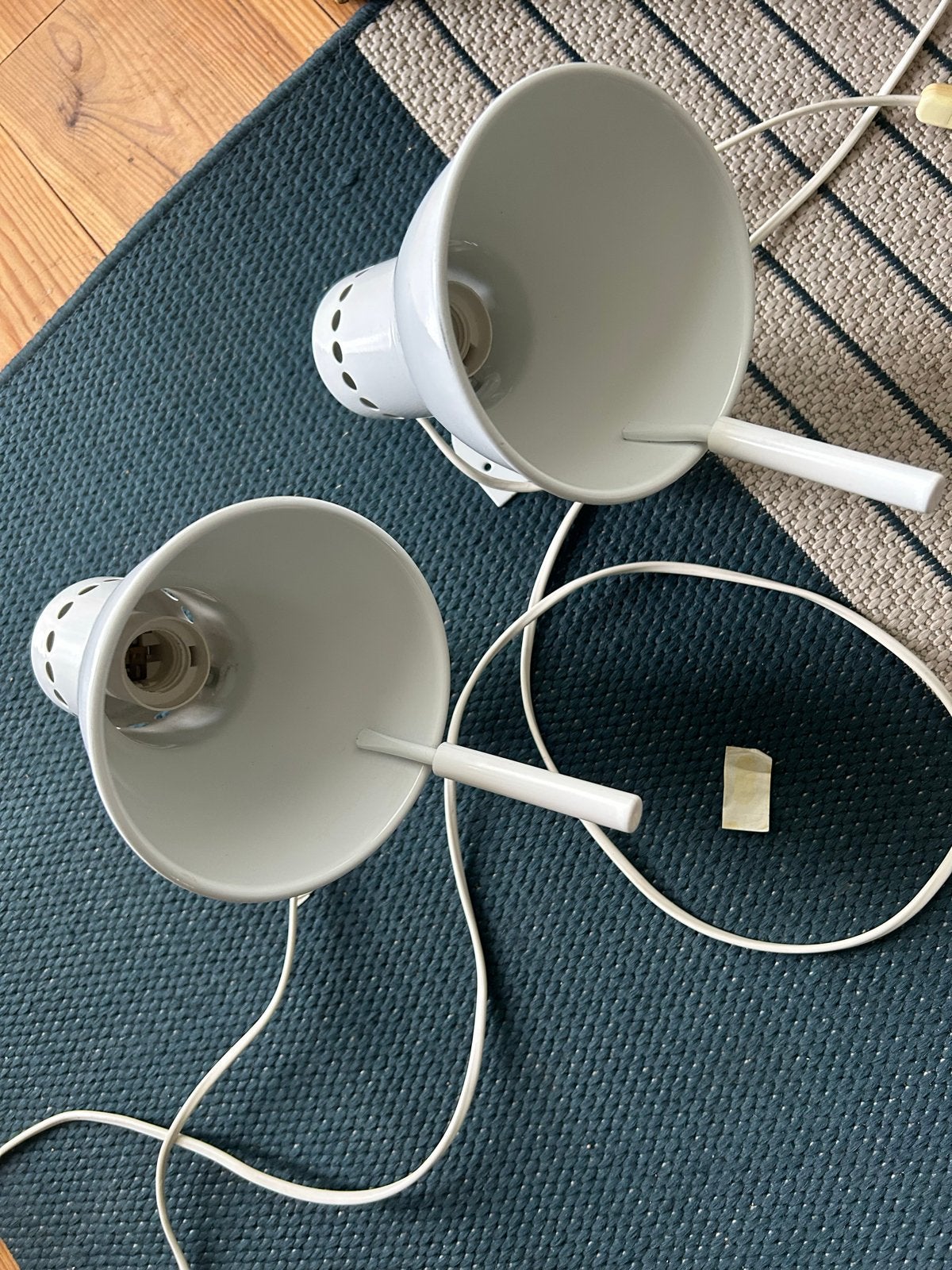 Twee wit vintage IKEA Teslan bedlampen K. Hagberg M. Hagbe, Wit, E14 (klein), Zo goed als nieuw, Vintage