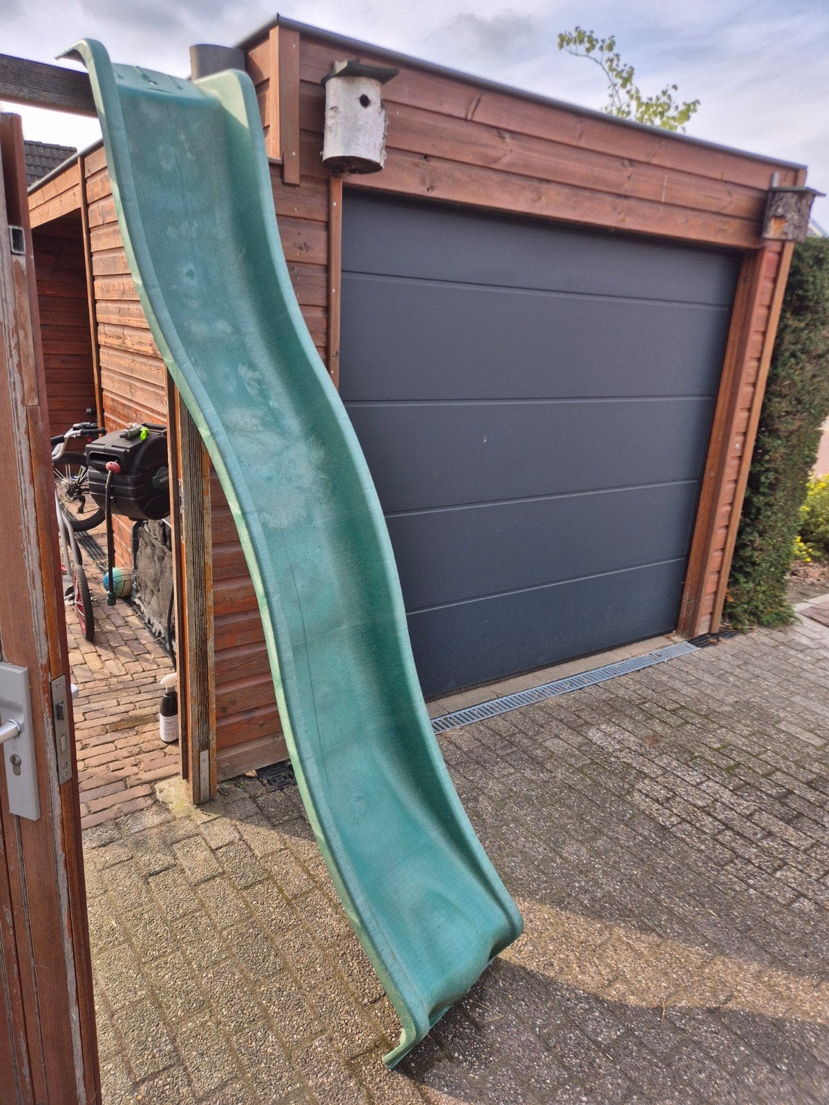 Glijbaan voor speeltoestel - Groen, Ophalen, Gebruikt, Glijbaan, Aanbouwonderdeel