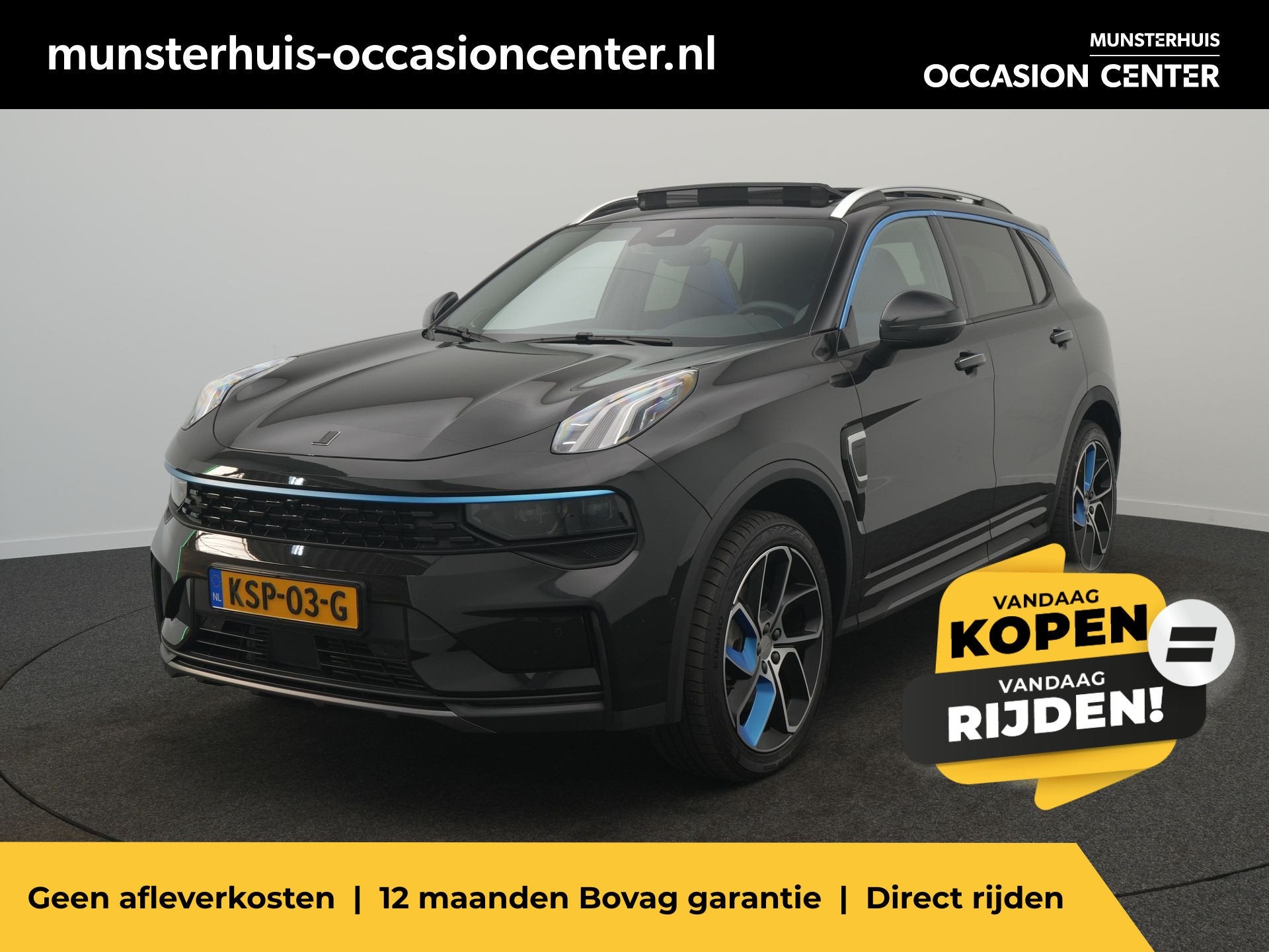 Lynk & Co 01 1.5 - RIJKLAARPRIJS - 360 Camera - Zwarte hemel, Auto's, 12 maanden, Stof, Overige brandstoffen, Zwart