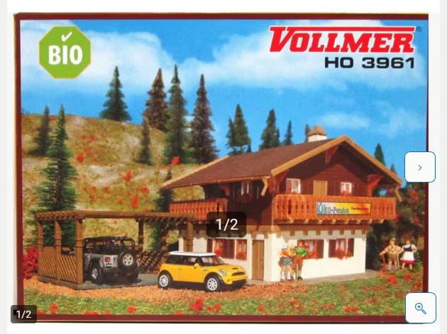 2x Vollmer H0 43961 - Bouwpakket pension met carport in ovp, Overige merken, Gelijkstroom of Wisselstroom, Brug, Tunnel of Gebouw