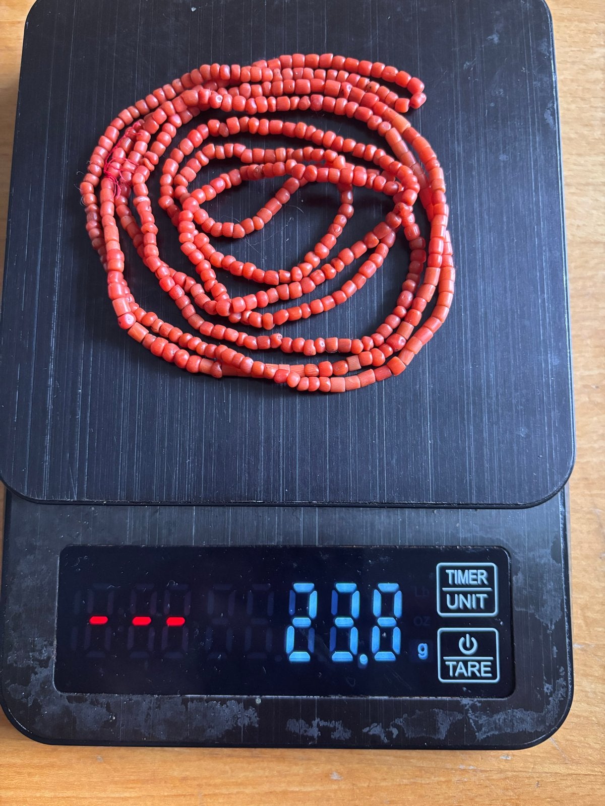 Vintage Rode Koraal Kralenketting - 23,8 gram, Ophalen of Verzenden, Gebruikt, Rood, Steen of Mineraal